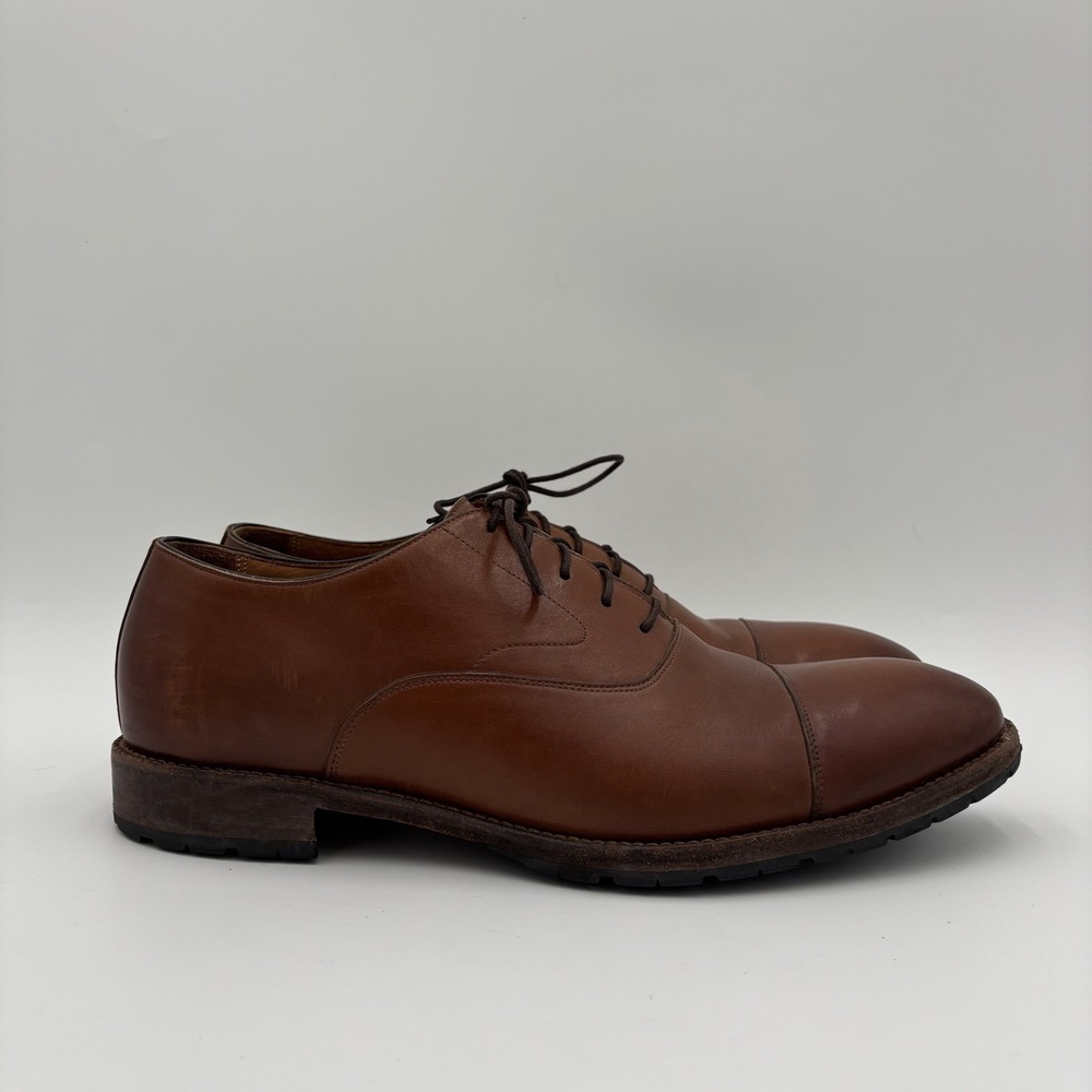 Beckett Simonon Brown Leather Cap Toe Oxford Lace Up Men's Dress Shoes 11.5
